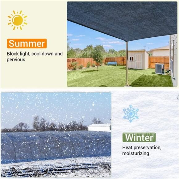 70% Garden Shade Cloth, 10x20FT HDPE Mesh Tarp with Upgraded Grommets - Picture 6 of 8